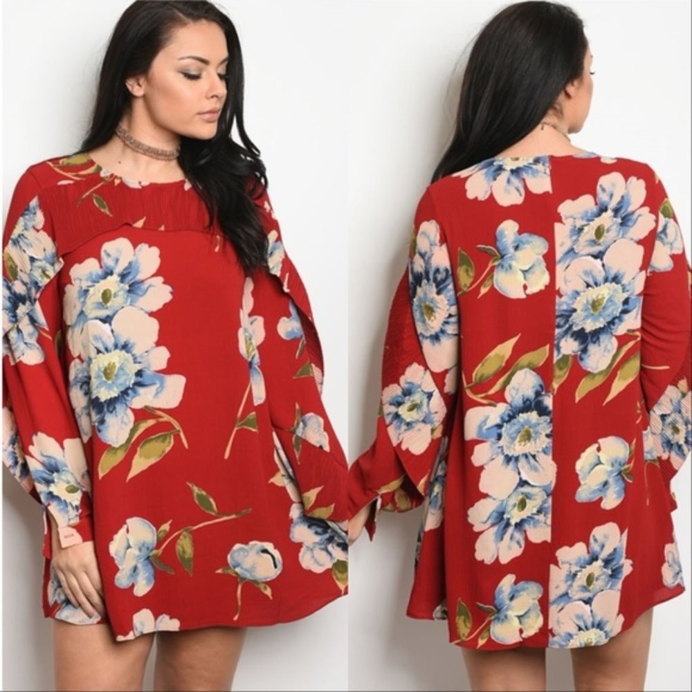 PLUS SIZE FLORAL DRESS